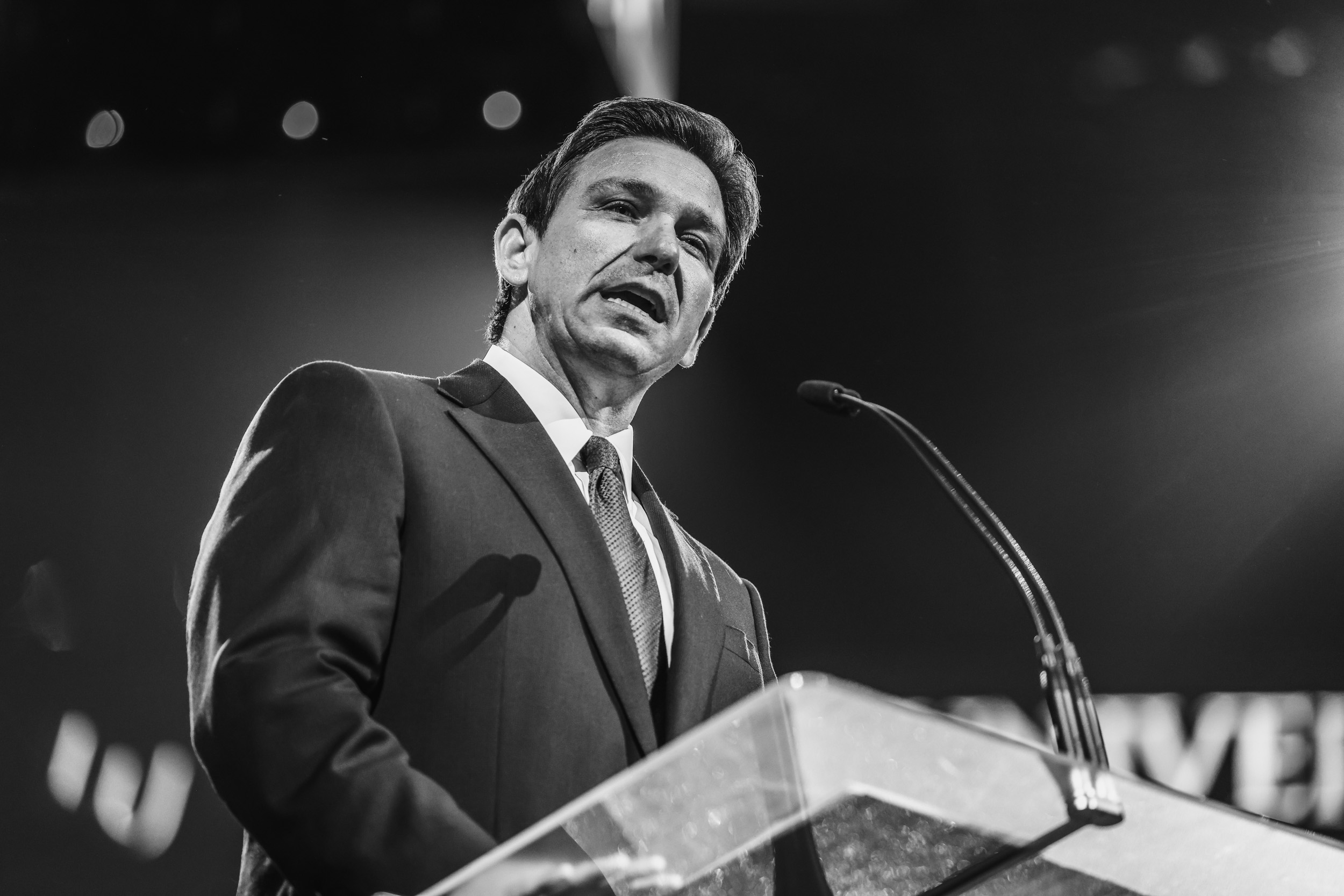 Presidential Candidate for 2024 Ron DeSantis speaks at Liberty University. 